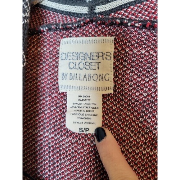 Billabong Designer's Closet Boho Cardigan Wrap Southwestern Print Fringe Size S - Picture 5 of 14